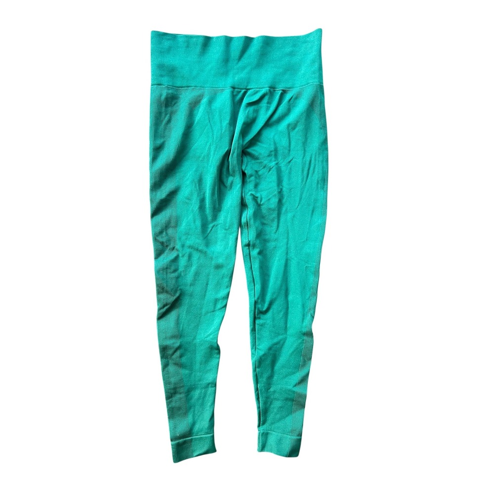 SET ACTIVE Ribbed Seamless High Waist Leggings Kelly‎ Green Size L